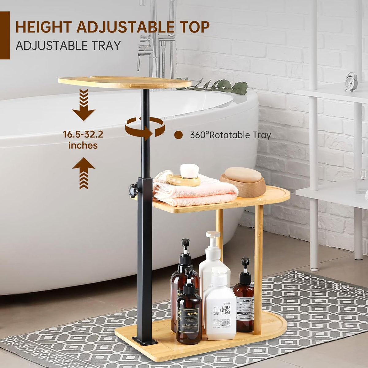 Bamboo Bathtub Rack for Bathroom and Living Room